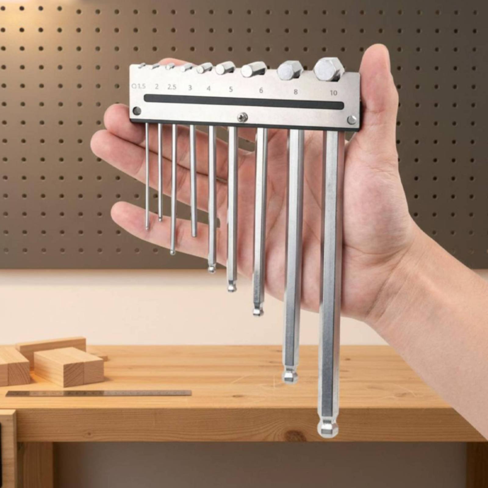 Workshop Tools Storage - Suporte de Parede para Chaves Hexagonais,